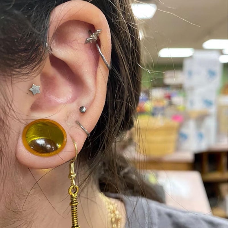 Atomhole Store 8 Pairs/16Pcs 14G-00G Glass Ear Gauges Stretching Kit Short Taper Expander Plugs Solid Tunnels Body Piercing Jewelry Set - Image 3